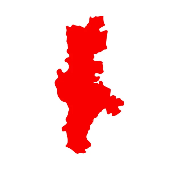 Gadchiroli Dist Karta Röd Färg Gadchiroli Ett Distrikt Maharashtra — Stock vektor