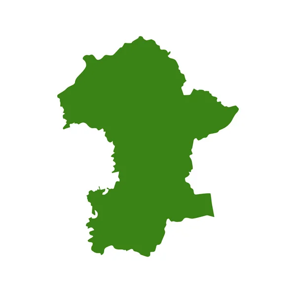 Gondia Dist Mapa Color Verde Gondia Distrito Maharashtra — Vector de stock