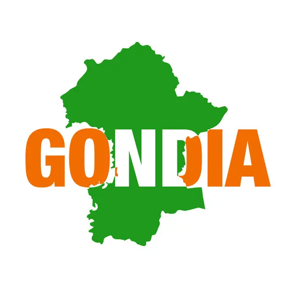 Τυπολογία Του Χάρτη Της Γόντιας Gondia Είναι Μια Περιοχή Της — Διανυσματικό Αρχείο