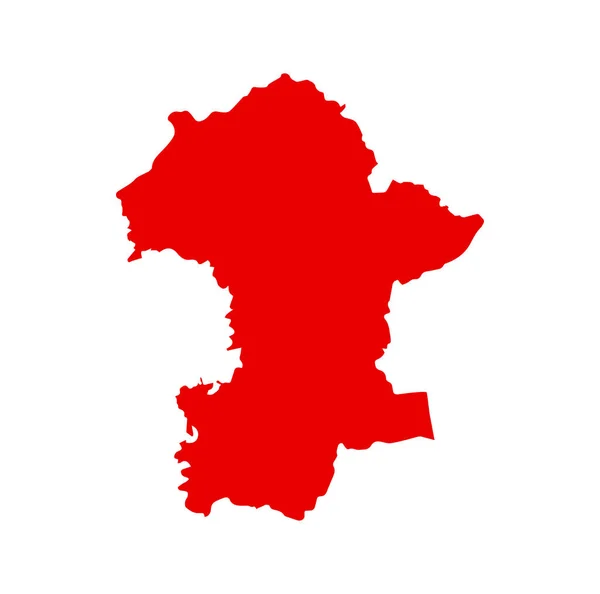 赤色のゴンディアの地図 ゴンディアはマハラシュトラ州 — ストックベクタ