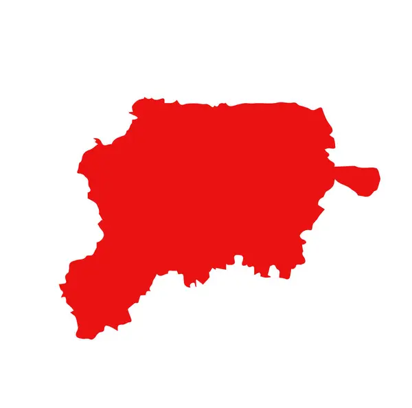 Jalgaon Dist Karta Röd Färg Jalgaon Ett Distrikt Maharashtra — Stock vektor
