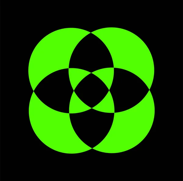 Mandala Fiore Verde Vettore — Vettoriale Stock