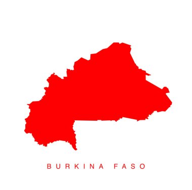 Burkina Faso kırmızı harita vektör simgesi.