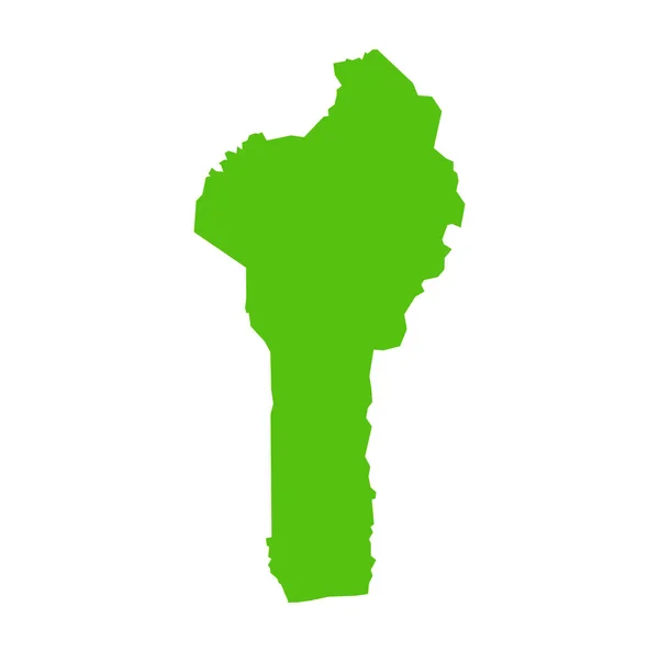 Benin Vektor Karta Grön Färg — Stock vektor