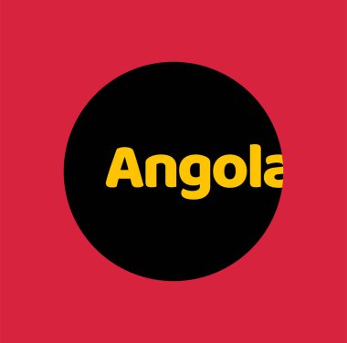 Angola ülke haritası bayrak renginde.