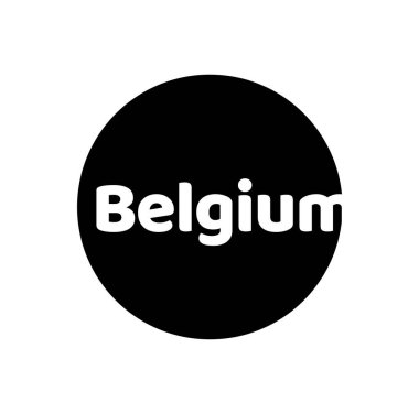Yuvarlak şekilli Belçika ülke adı tipografisi.
