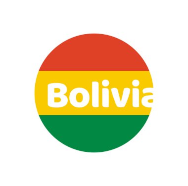 Ulusal bayrak renginde Bolivya ülke adı vektörü.