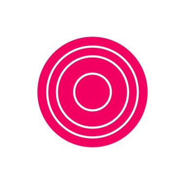 Ahşap renkli kırmızı yuvarlak simgenin karrom dairesel parçaları.