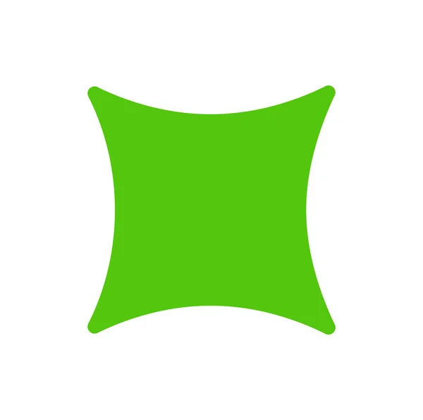 Verde Curva Estrella Cuadrada Vector Icono — Archivo Imágenes Vectoriales