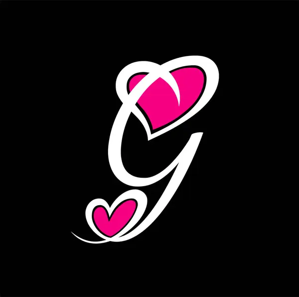 Буква Розовым Значком Сердца — стоковый вектор