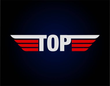 Top Gun logo tema simgesi ile yazılmış TOP.