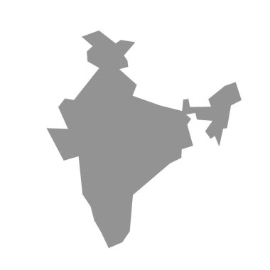 Geometrik biçimli Hindistan vektör grafik haritası.