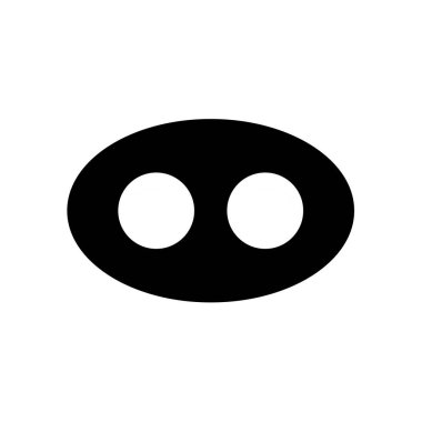 Domuz vektör sembolünün siyah burnu.