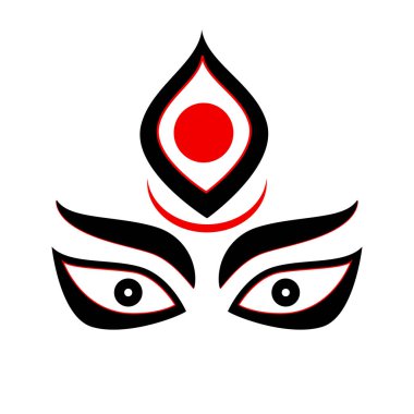 Devi Durga yüz tanıtım vektörü simgesi.