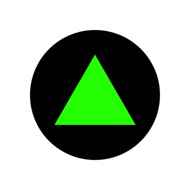 Yeşil üçgen ikonlu siyah bir nokta.