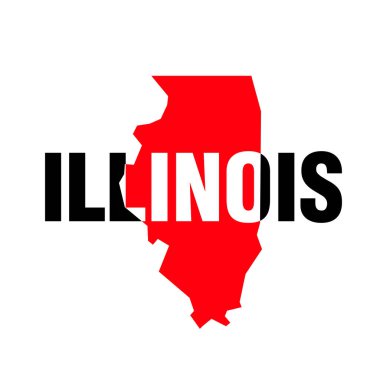 Illinois ABD eyalet haritası tipografi vektör illüstrasyonu