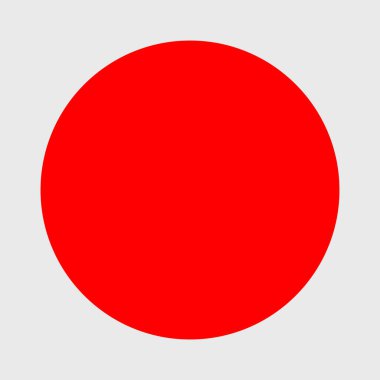 Beyaz renkte büyük kırmızı bir vektör. Kırmızı noktayı durdur.