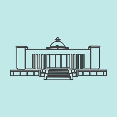 Vithalbhai Patel Bhawan ve Gujarat yasama meclisi vektör ikonu.