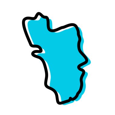 Goa durum haritası tasarım vektörü simgesi.