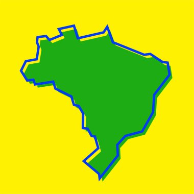 Brezilya ülke vektör haritası Brezilya bayrağı renginde