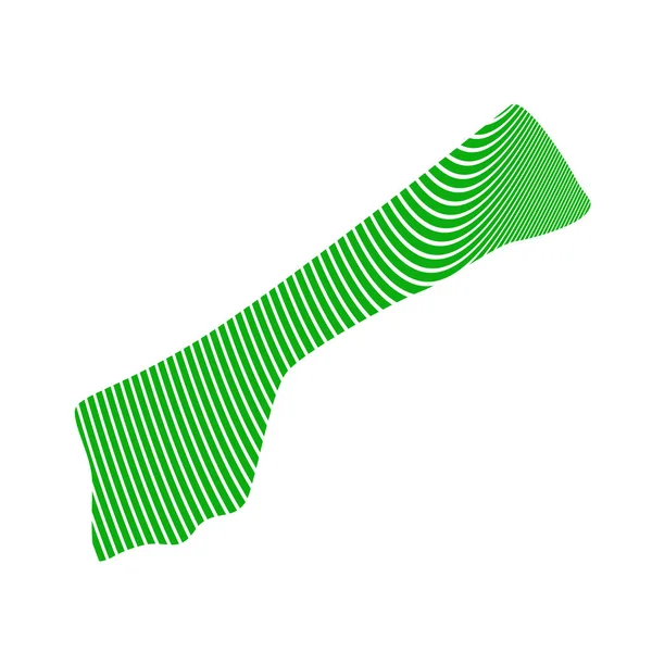 Yeşil renkli çizgilerle çizilmiş Gazze haritası.