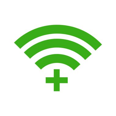 Yeşil renkli tıbbi Wi-Fi vektör simgesi.