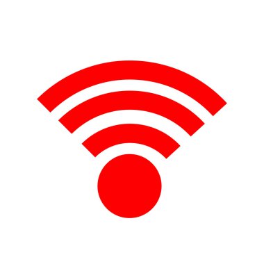 Beyaz renkte kırmızı WiFi vektör simgesi.