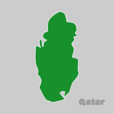 Yeşil renkli Katar harita vektör sanatı.