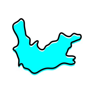 Batı Burnu haritası vektör formunda. Güney Afrika ülkesi.