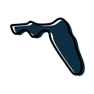 Florida harita vektör çizimi. ABD devlet haritası.