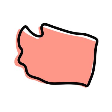 Washington harita vektör çizimi. ABD devlet haritası.