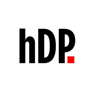HDP şirket adı vektör başlığı ilk harflerle.