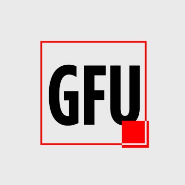 GFU şirket adı vektör monogramı ilk harflerle.