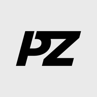 PZ şirketinin marka simgesi. PZ tipografisi.