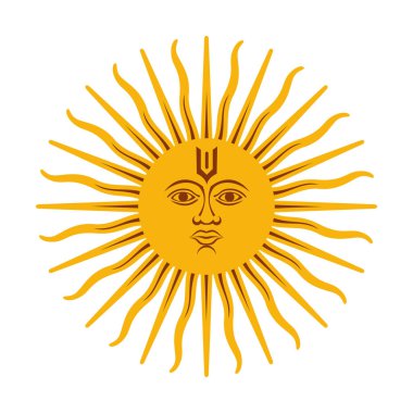 Lord Surya (güneş) yüz ve tilak ile vektör simgesi.
