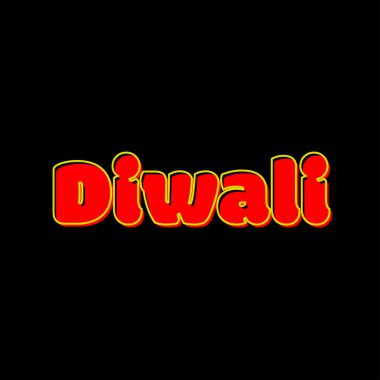 Siyah renk üzerine Diwali tipografi vektör simgesi.
