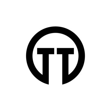 TT tipografi vektörü monogram illüstrasyonu.