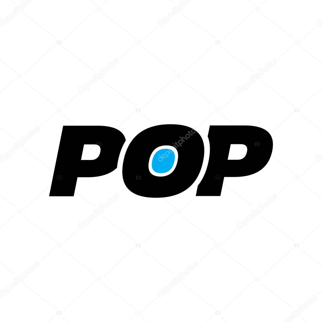 POP brand name initial letters monogram.