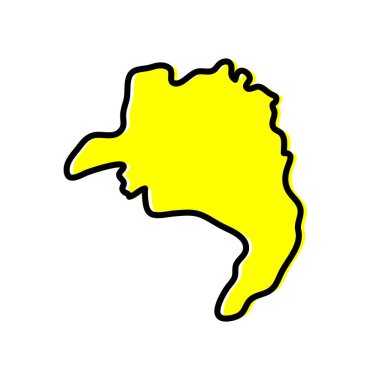 Liberya 'nın Lofa eyaleti ülke haritası çizimi.