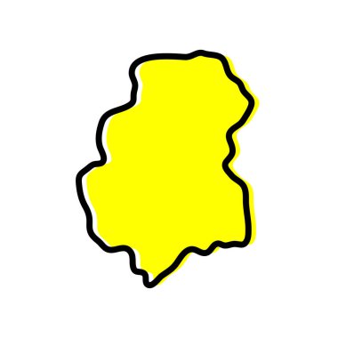 Angola vektör haritasının Huambo bölgesi.