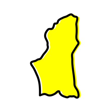 Libya 'nın Nalut bölgesi vektör haritası çizimi.