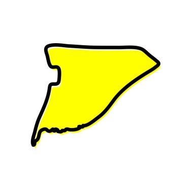 Moritanya vektör haritasının Trarza bölgesi.