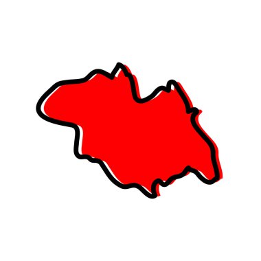 Kuzey Ruanda Eyaleti vektör haritası illüstrasyonu.