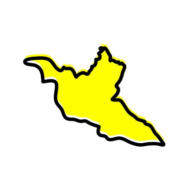 Zimbabwe 'nin güney bölgesinin Matabeleland vektör haritası çizimi.