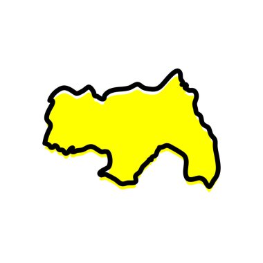 Uganda 'nın Kuzey Bölgesi vektör haritası çizimi.