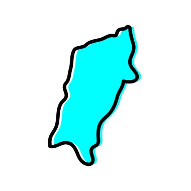 Şili vektör haritasının Atakama bölgesi illüstrasyonu.