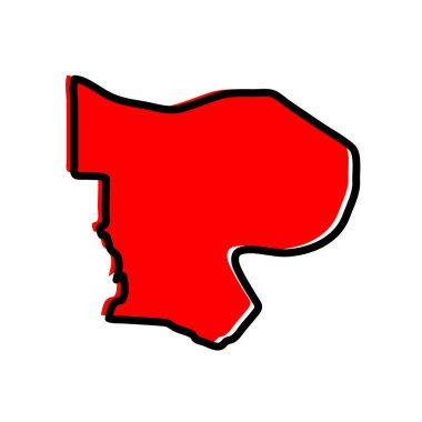 Surinam vektör haritasının Paramaribo bölgesi.