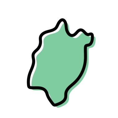 Çin 'in Fuji bölgesi vektör haritası çizimi.