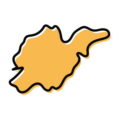 Çin 'in Shandong bölgesi vektör haritası çizimi.