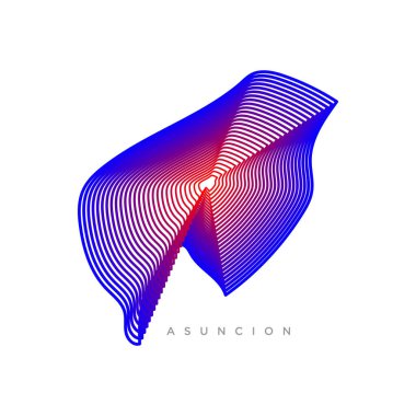 Paraguay Ülke Haritası İllüstrasyonu Asuncion Bölümü.